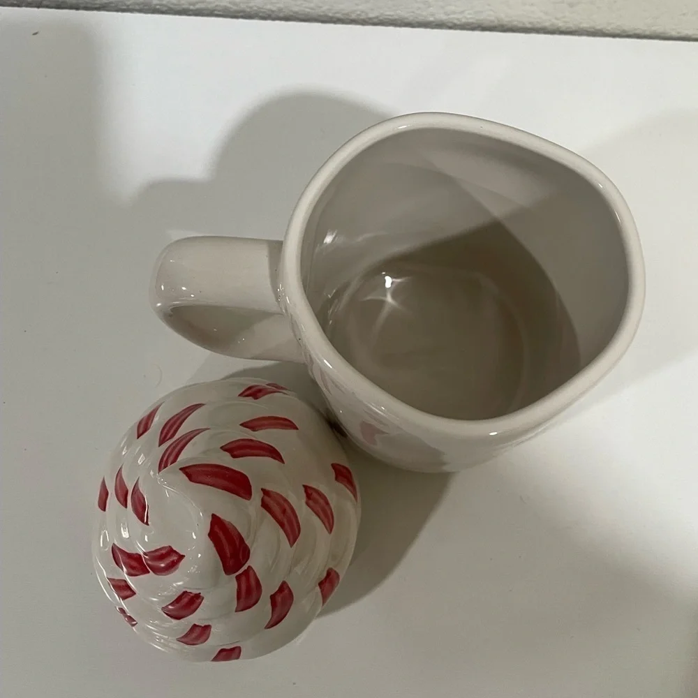 RAE DUNN ceramic Peppermint Mocha Mug & Topper Christmas Large mug collection